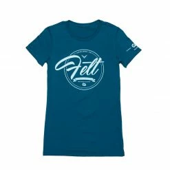 Felt Bicycles Shirts & Hoodies Script Deep Teal T-Shirt | Women's
